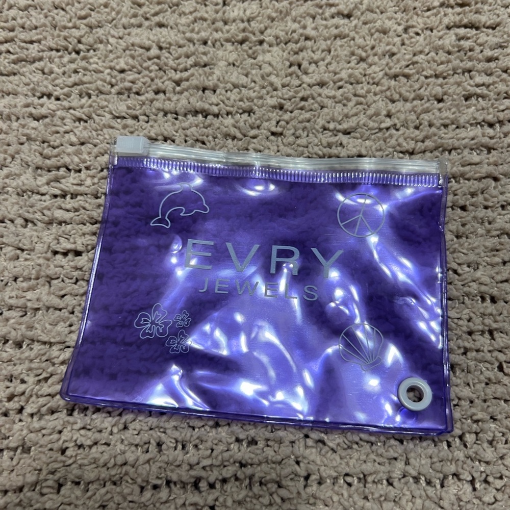 EVRY Jewels Purple Clear Zip Pouch - Travel Accessory
